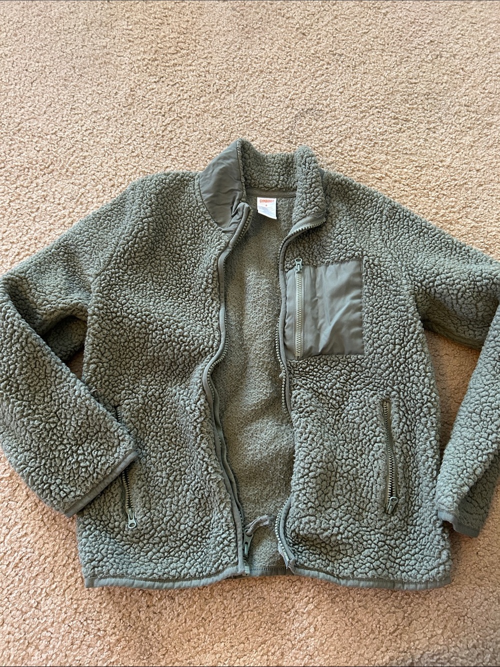 Kids Olive Green Fleece Sweater